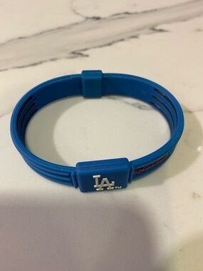 Dodgers Phiten Blue Silicone Sports Bracelet